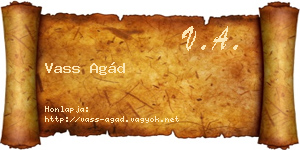 Vass Agád névjegykártya